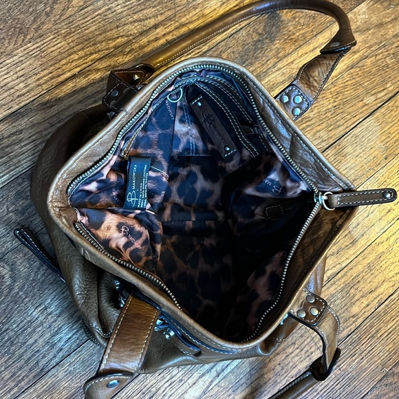 B. MAKOWSY satchel bag studded brown leather - Picture 8 of 16